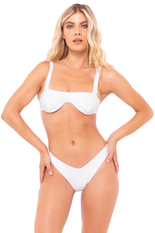 IAM Bikini - Astra 2320 - BIANCO - Bikini Balconcino Slip brasiliana sgambato - Indossato frontale