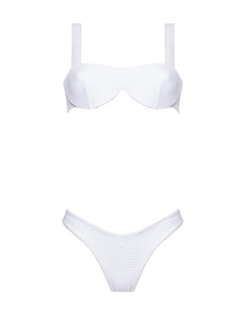IAM Bikini - Astra 2320 - BIANCO - Bikini Balconcino bianco con Slip brasiliana sgambato