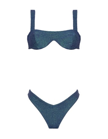 IAM Bikini - Astra 2320 - BLU - Bikini Balconcino Slip brasiliana sgambato