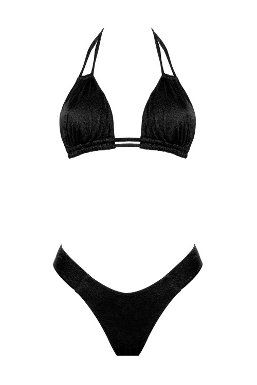 IAM Bikini 2023 - Adriana Nero 2302 - Top Nero Slip Brasiliana Coordinato - Bikini Nero