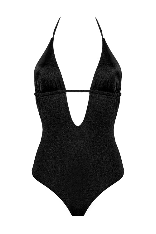 IAM Bikini - Alana Nero 2301 - Costume intero sgambato scollo a V nero