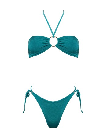 IAM Bikini - Amelia - Bikini Verde Smeraldo e Slip Brasiliana Regolabile