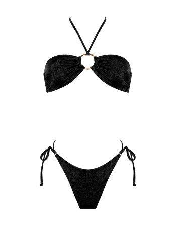 IAM Bikini 2023 - Amelia - Top Nero e Slip Brasiliana Coordinato - Bikini Nero