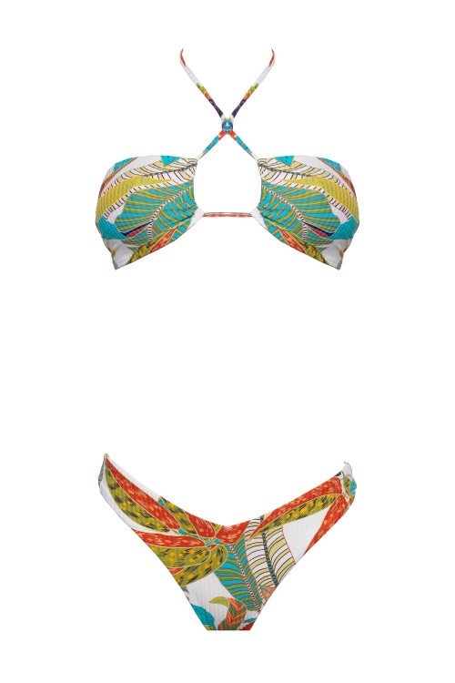 IAM Bikini - Alyssa 2310 - Bikini lacci ad incrocio slip brasiliana - Costume due pezzi a fantasia