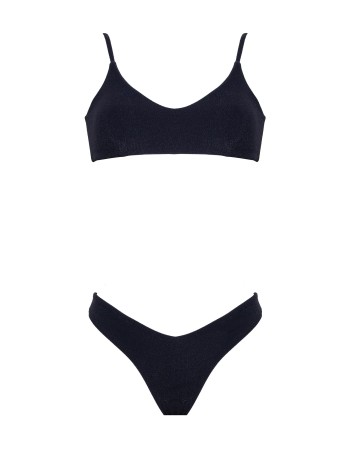 IAM Bikini 2023 - Luanna 2342 - Bikini Nero con top ferretto e con brasiliana regolabile