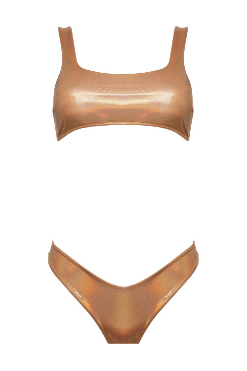 IAM Bikini 2024 Shelly oro -  Slip 4026 Canotta e Slip brasiliana regolabile