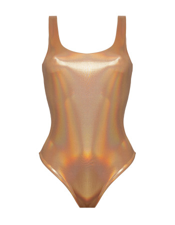 IAM Bikini 2024 Isla Oro 4027 Intero olimpionico e schiena scoperta - costume da bagno oro intero laminato oro