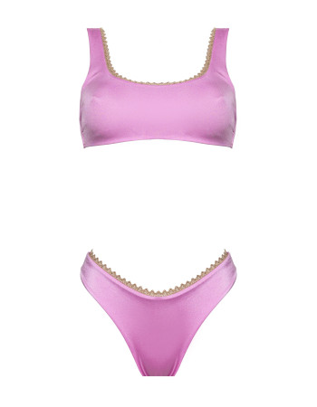 IAM Bikini - Bruna Rosa  - Bikini Top Fascia Canotta Slip Brasiliana Sgambato nero
