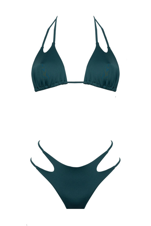 IAM Bikini 2024 Skyler  4066 - verde Ottanio Triangolo e Slip brasiliana regolabile