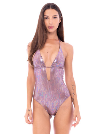 IAM Bikini 2024 TROPIC 4045 Sexy Costume Intero laminato scollato aperto e schiena scoperta - Indossato