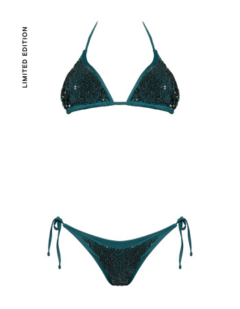 IAM Bikini 2024 Leilani 4006 - OTTANIO triangolo e Slip brasiliana regolabile con arriccio - Bikini Edizione Limitata
