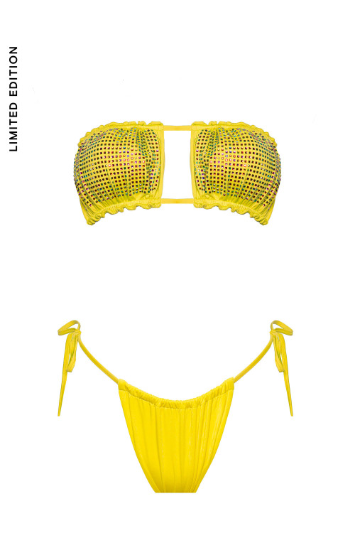 IAM Bikini 2024 Eden Giallo 4008 - GIALLO Fascia e Slip brasiliana regolabile - Bikini Edizione Limitata
