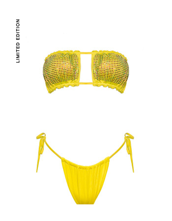IAM Bikini 2024 Eden Giallo 4008 - GIALLO Fascia e Slip brasiliana regolabile - Bikini Edizione Limitata