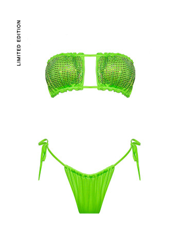 IAM Bikini 2024 Eden Verde 4008 - VERDE Fascia e Slip brasiliana regolabile - Bikini Edizione Limitata