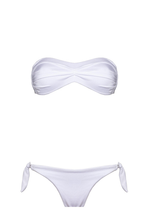 IAM Bikini 2024 Eve 4003 BIANCO Fascia imbottita e Slip con lacci - Bikini brasiliana bianco