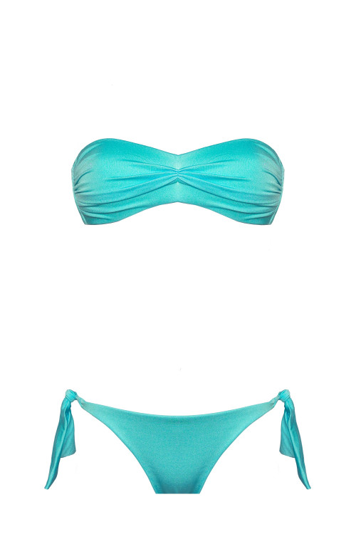 IAM Bikini 2024 Eve 4003 Bikini Verde acqua Fascia imbottita e Slip con lacci