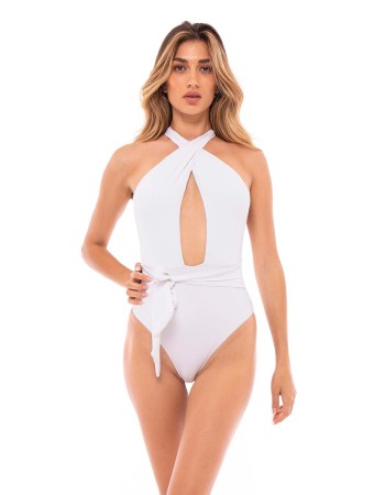 IAM Bikini - Xenia 2092 - costume Intero sgambato Bianco ad incrocio - Indossato