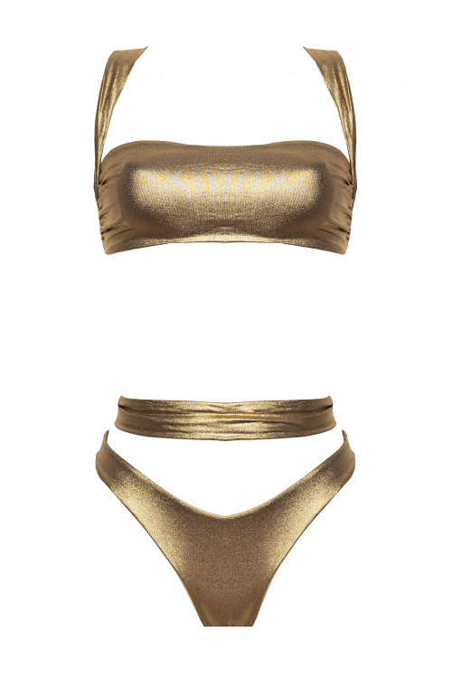 IAM Bikini 2024 Heather Oro 5018 - Oro fascia e slip brasiliano IAM Bikini 2024 Heather Oro 5018 - Oro fascia e slip brasiliano