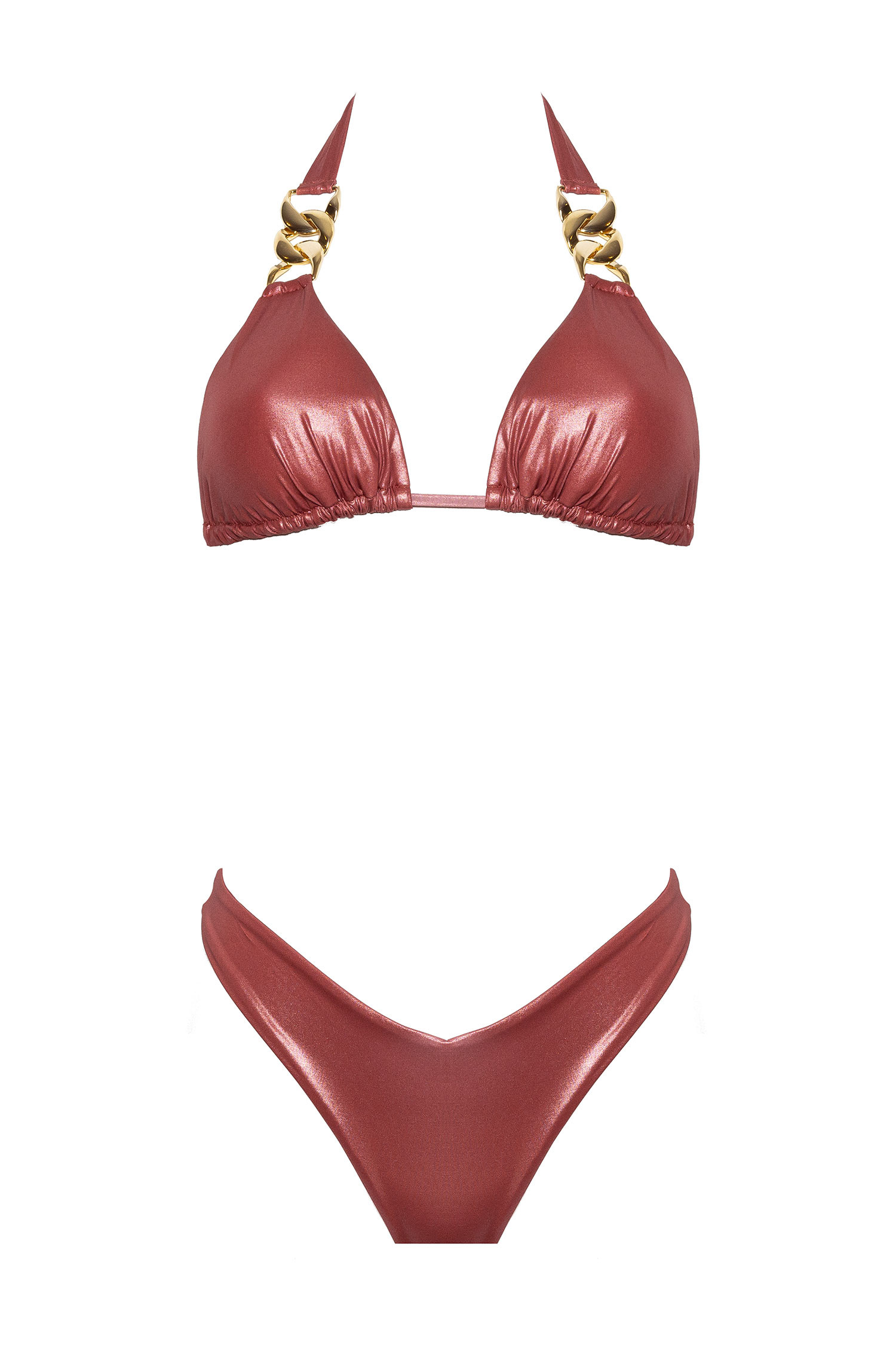 IAM Bikini 2025 Tate 5002 - Bikini Brasiliana Bordeaux triangolo e slip brasiliano